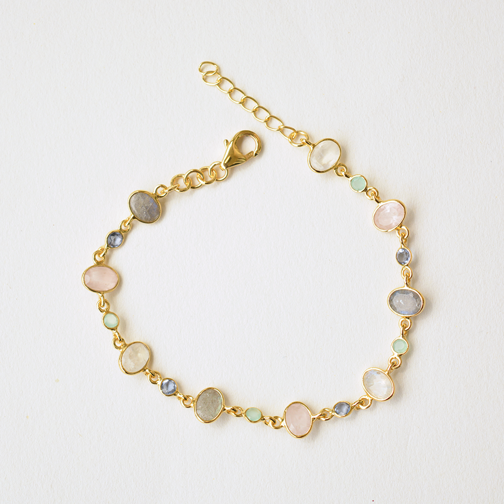 Handcrafted 925 silver pastel bracelet with authenticity certificate