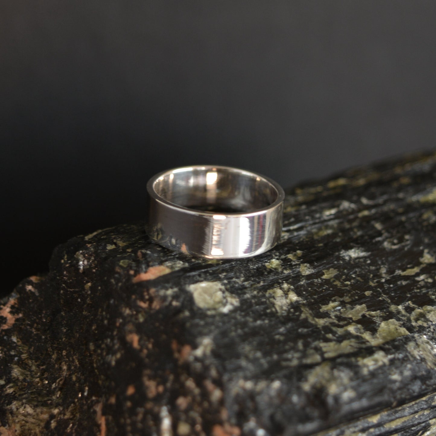 925 silver band ring with brushed matte finish