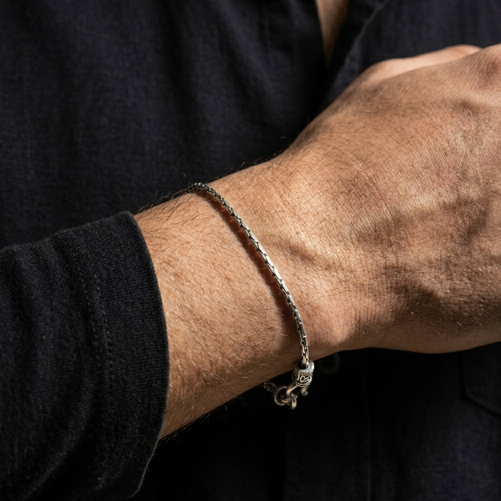 Silver snake bracelet - Unisex