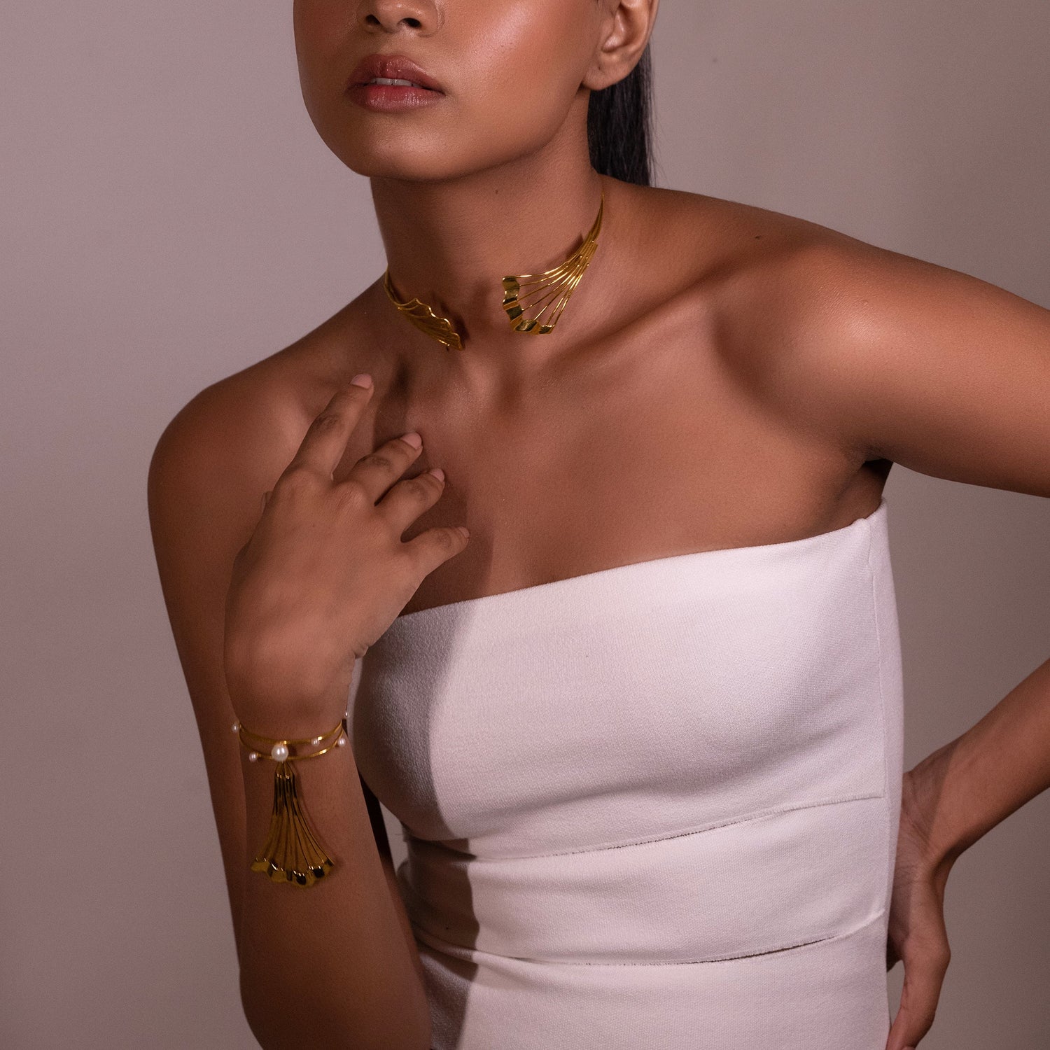 Sculptural Gold Jewellery collection inspired by fluid forms and organic textures