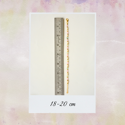 Handcrafted silver bracelet with faceted pastel gemstones and pearl