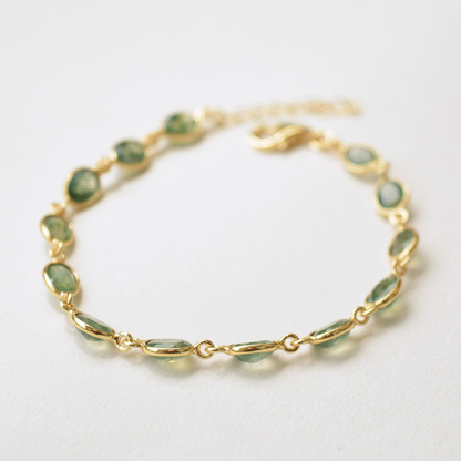 Handcrafted silver moss agate bracelet with authenticity certificate