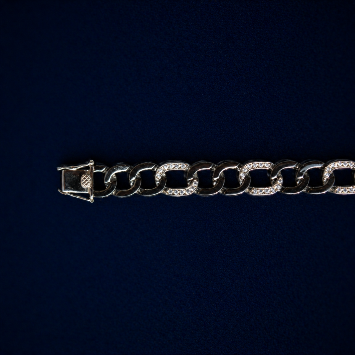 A view of the end side of the Effortless Edge bracelet, showing the solid construction, smooth internal finish.