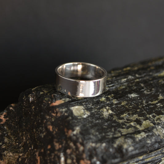 925 silver band ring with brushed matte finish