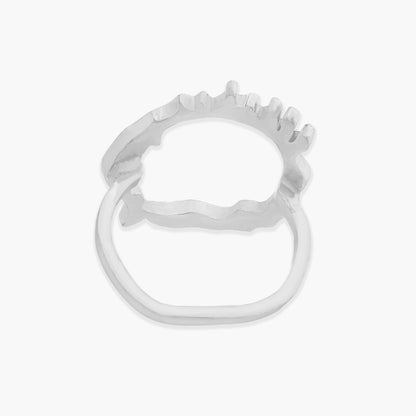 Back view of the Silver Drip Ring on a plain background.
