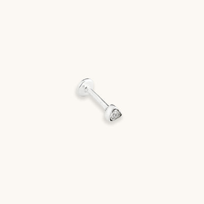 Sterling silver trillion-cut stud earrings with a secure flatback post for comfortable 24/7 wear.