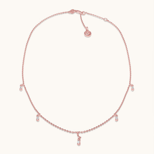 Floating Stones Necklace Rose Gold