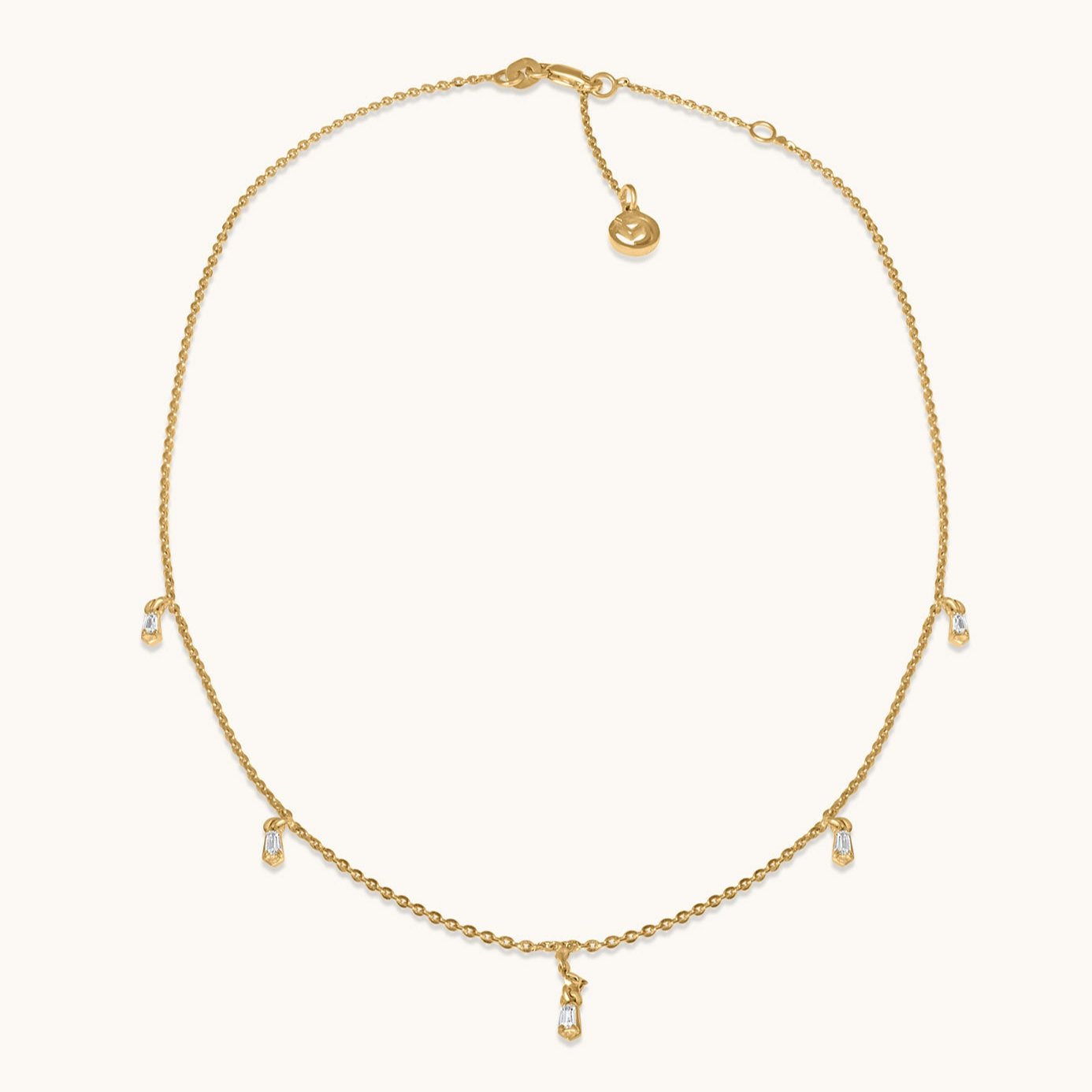 Floating Stones Necklace - Yellow Gold