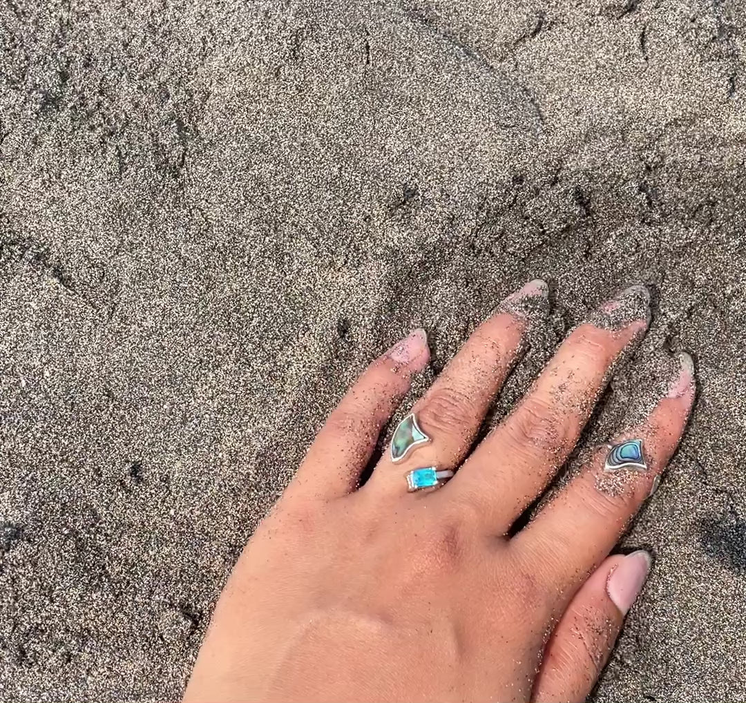 Silver adjustable knuckle ring by Mareeci – worn on hand
