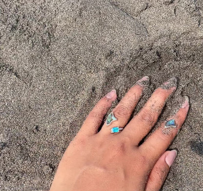Silver adjustable knuckle ring by Mareeci – worn on hand