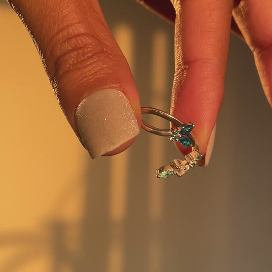 Delicate flora and fauna ring – worn on finger