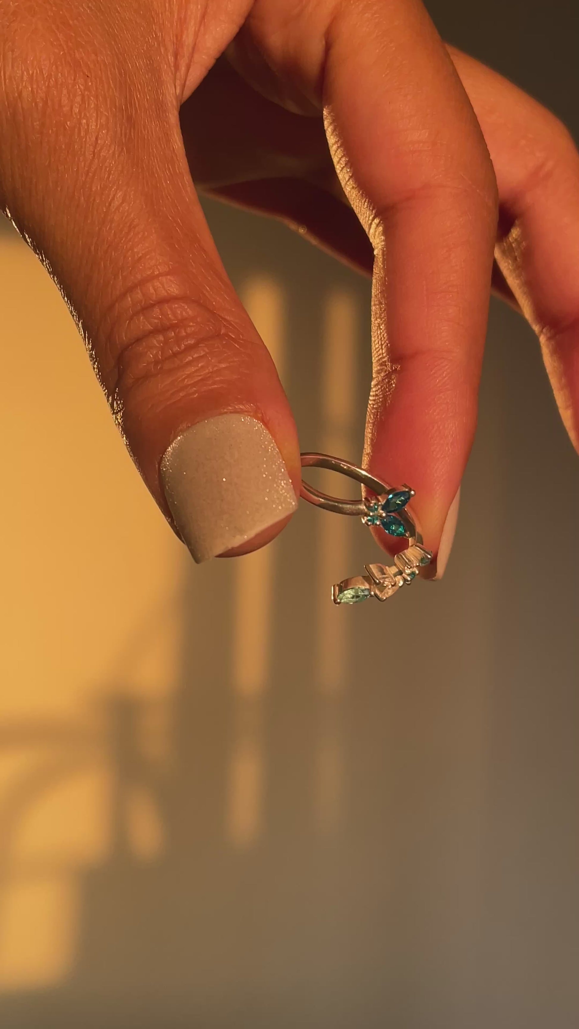Delicate flora and fauna ring – worn on finger