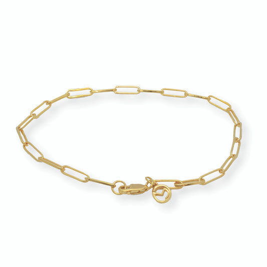 Elli Anklet with clip chain links in a gold finish.
